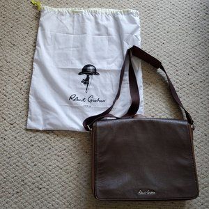 robert graham mulberry leather messenger bag